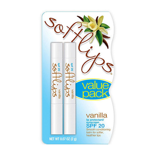 Softlips Lip Protectant With Sunscreen Spf 20, Vanilla, 2 Ea, 12 Pack